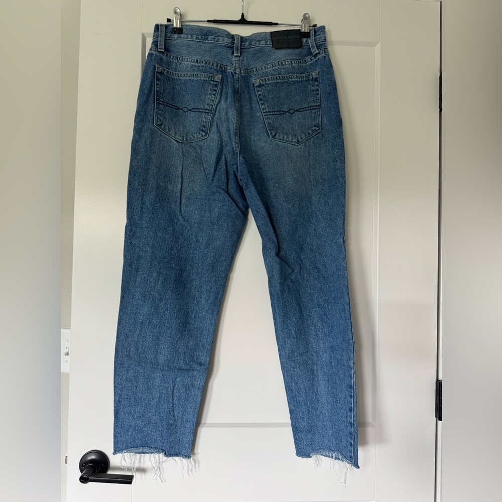 Lucky Brand Blue Ankle Jeans Raw Edge Size 12 - Picture 2 of 5